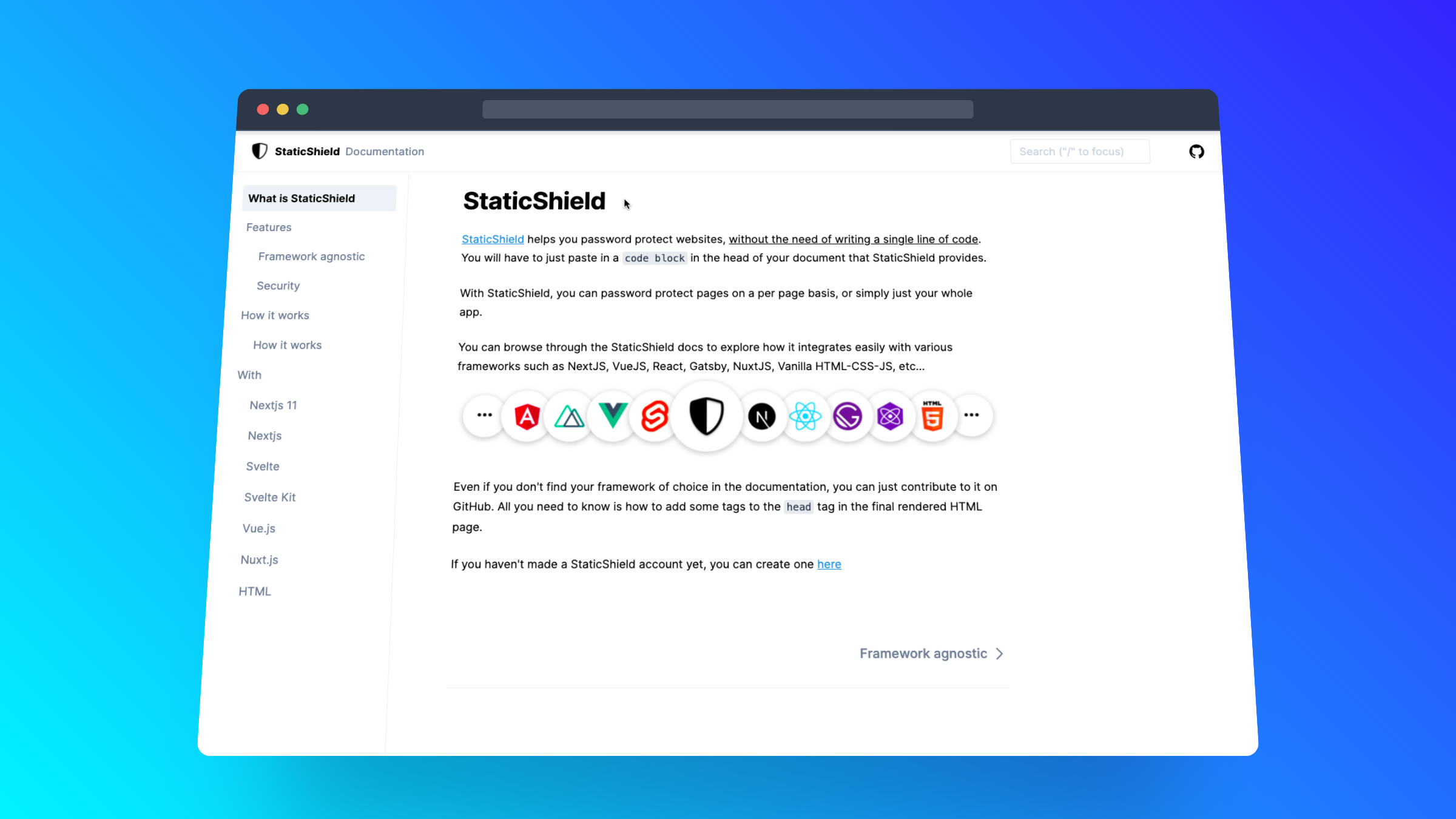 Documentation for every framework